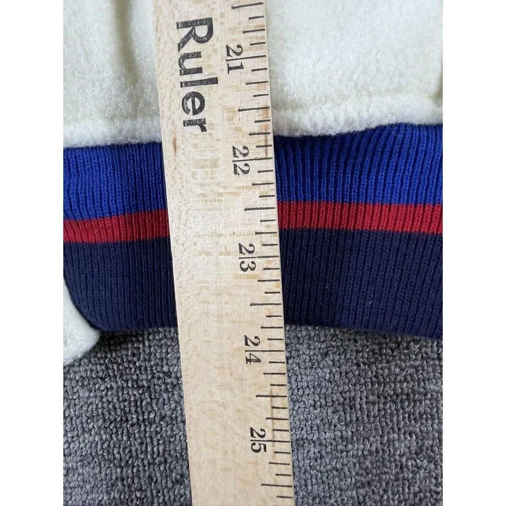 Vintage‎ Polo Ralph Lauren Jacket Mens Medium White Fleece Varsity Tennis USA